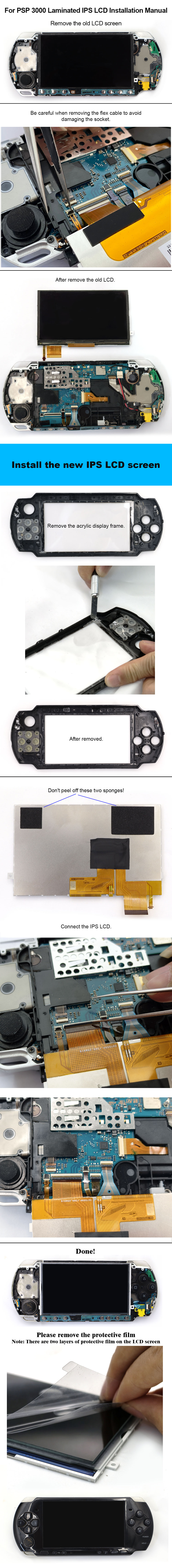 Laminated Highlight High Brightness Drop in IPS LCD Screen Mod No Need Solder For PSP 3000-Hispeedido Laminated Highlight High Brightness Drop in IPS LCD Screen Mod No Need Solder For PSP 3000-Hispeedido