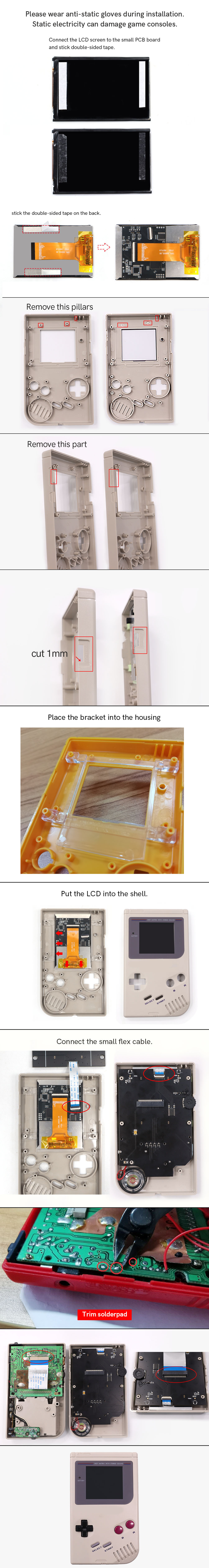 Built-in OSD Menu V5 Ultra Original Size IPS Backlight LCD Screen Display+Pre-cut Shell&Pre-soldered Speaker For Game Boy Classic-Hispeedido Built-in OSD Menu V5 Ultra Original Size IPS Backlight LCD Screen Display+Pre-cut Shell&Pre-soldered Speaker For Game Boy Classic-Hispeedido
