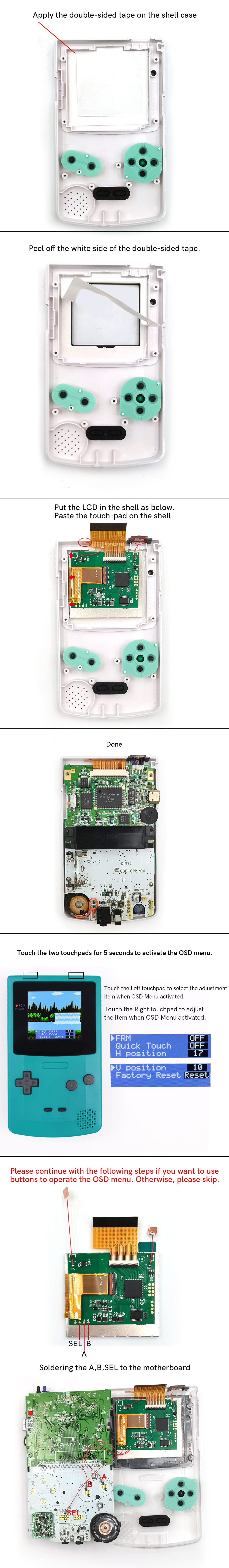 Original Display Size 2.45 Inches Drop in FRM ON/OFF IPS High Backlight LCD Screen Kit With Housing Shell For GBC No Need To Trim Shell-Hispeedido Original Display Size 2.45 Inches Drop in FRM ON/OFF IPS High Backlight LCD Screen Kit With Housing Shell For GBC No Need To Trim Shell-Hispeedido