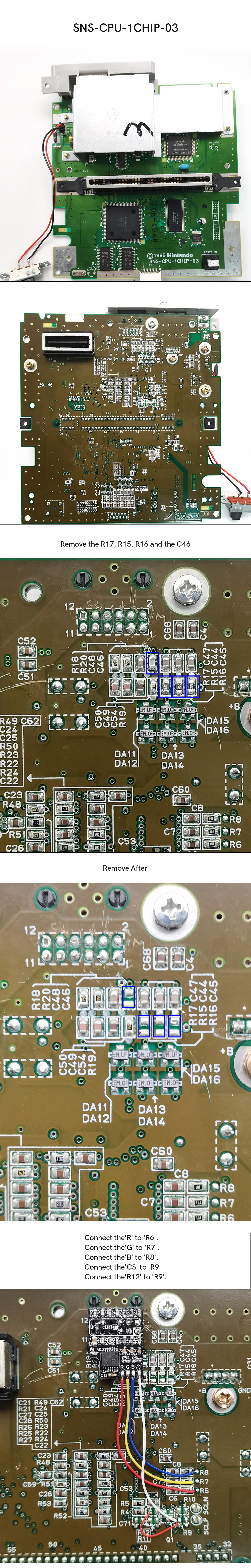For SNES RGB PCB Mod Hispeedido Amp With CSync (THS7374) Mod Kit For 1CHIP-03 and SNES Mini/SFC Jr. boards-Hispeedido