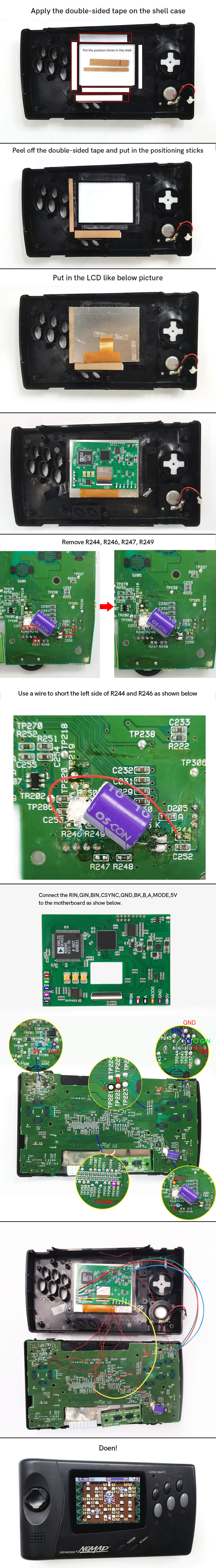 Hispeedido Hight Light 3.5″ 640×480 High Definition IPS LCD RGB Board Mod Kit With OSD Menu For SEGA Nomad Console-Hispeedido Hispeedido Hight Light 3.5″ 640×480 High Definition IPS LCD RGB Board Mod Kit With OSD Menu For SEGA Nomad Console-Hispeedido