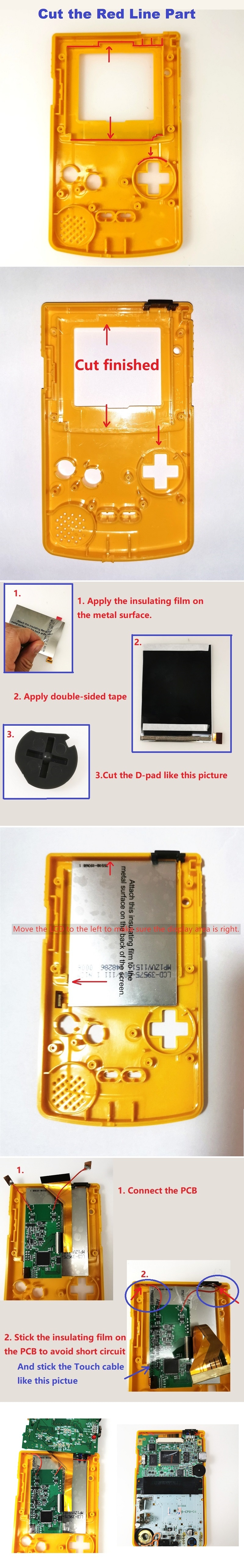 White Lens-Hispeedido Full Size 8 Color Palettes IPS Backlight LCD Screen Kit+Pre-cut Shell Case For Game Boy Color For GBC-Hispeedido White Lens-Hispeedido Full Size 8 Color Palettes IPS Backlight LCD Screen Kit+Pre-cut Shell Case For Game Boy Color For GBC-Hispeedido